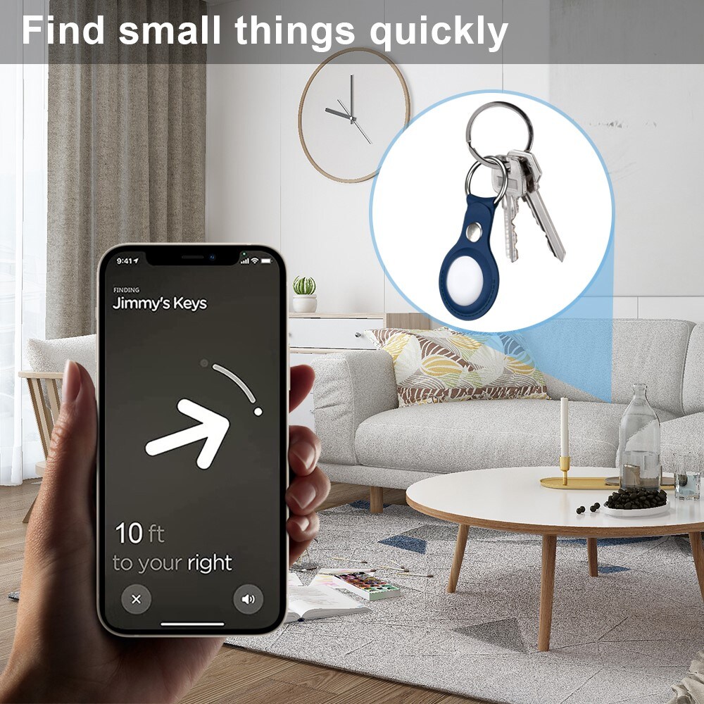 Apple AirTag Skinndeksel med nøkkelring, Blå