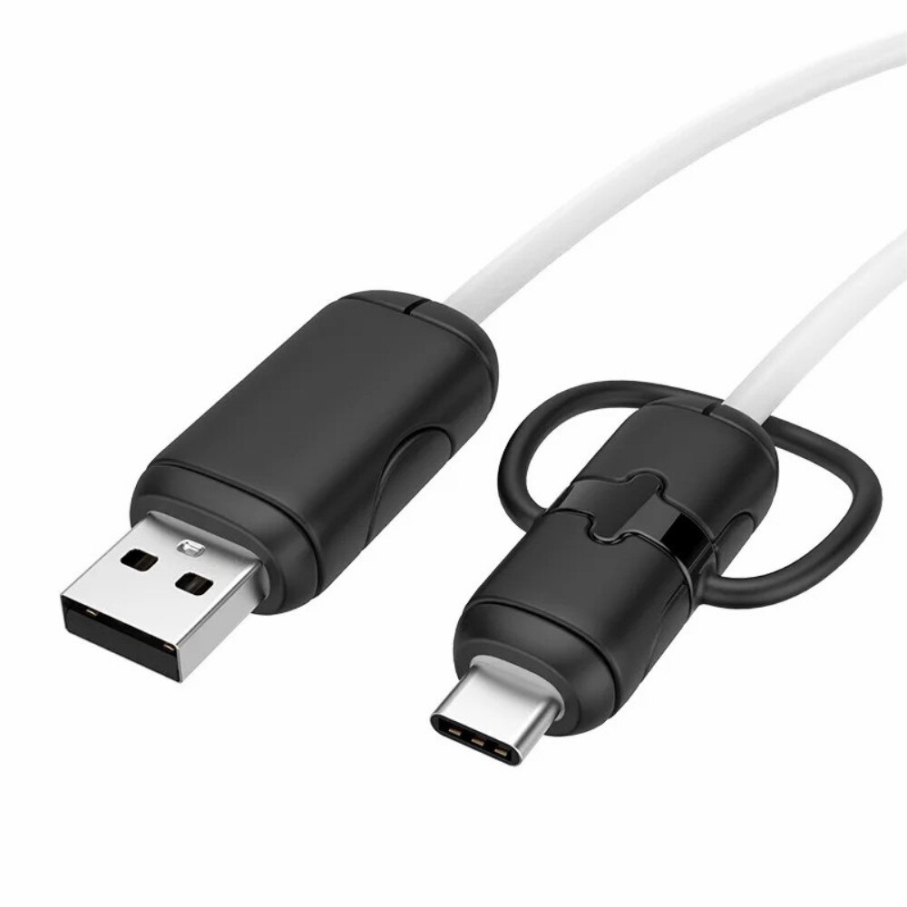 Slitesterk kabelbeskytter for USB-C til USB-A-kabel, Svart