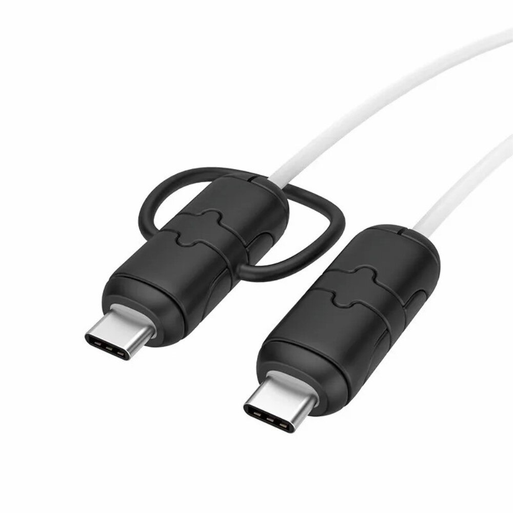 Slitesterk kabelbeskytter for USB-C til USB-C-kabel, Svart