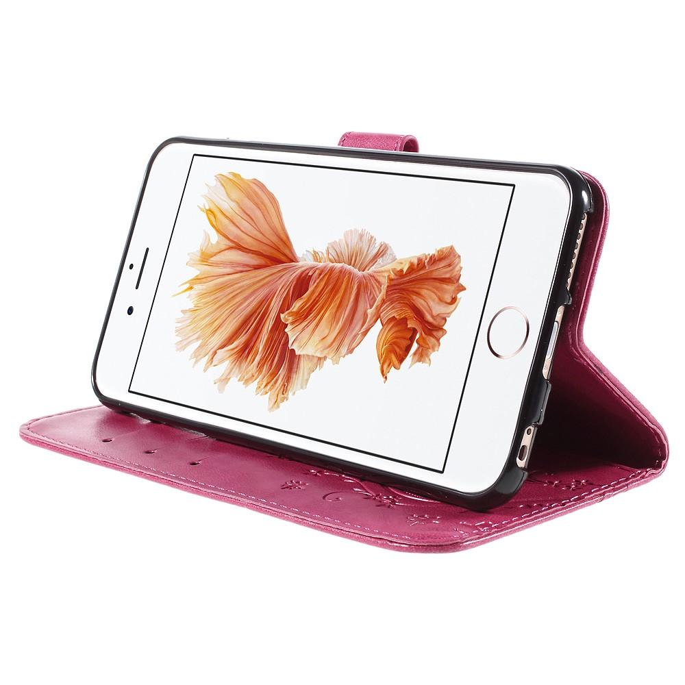 iPhone 6/6S Mobiletui med sommerfugler, Rosa