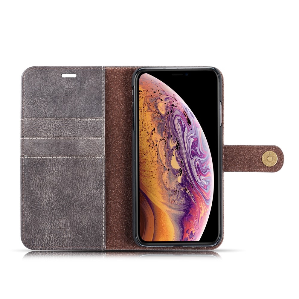 iPhone Xs Max Lommeboketui med avtakbart deksel, Brown