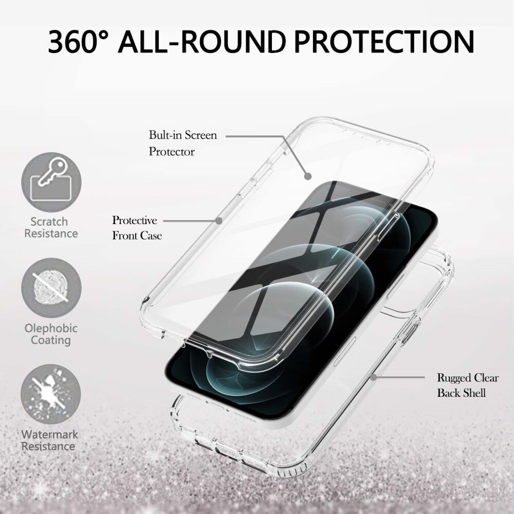 iPhone 12/iPhone 12 Pro Deksel Full Protection, Gjennomsiktig