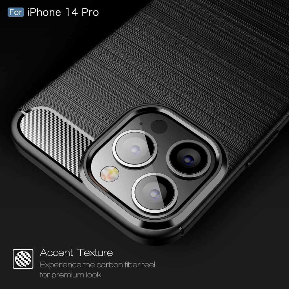 iPhone 14 Pro TPU-deksel Brushed, Svart