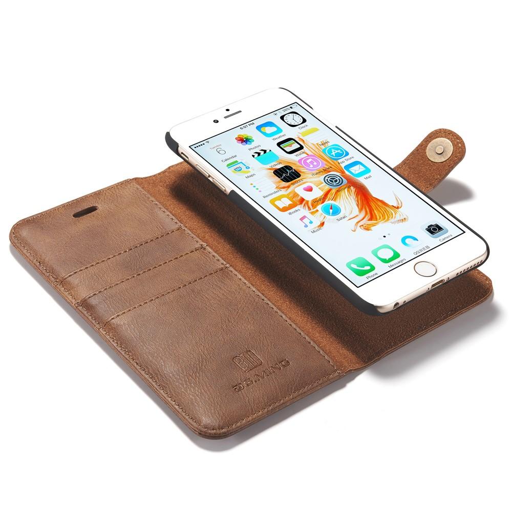 iPhone 6 Plus/6S Plus Lommeboketui med avtakbart deksel, Cognac