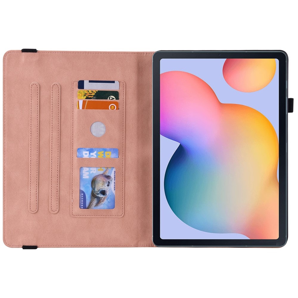 Samsung Galaxy Tab S6 Lite Fint etui med sommerfugler, Rosa