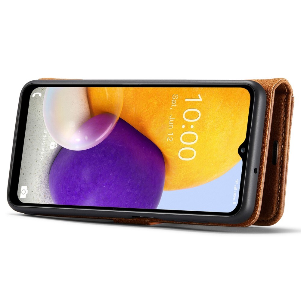 Samsung Galaxy A13 Lommeboketui med avtakbart deksel, Cognac