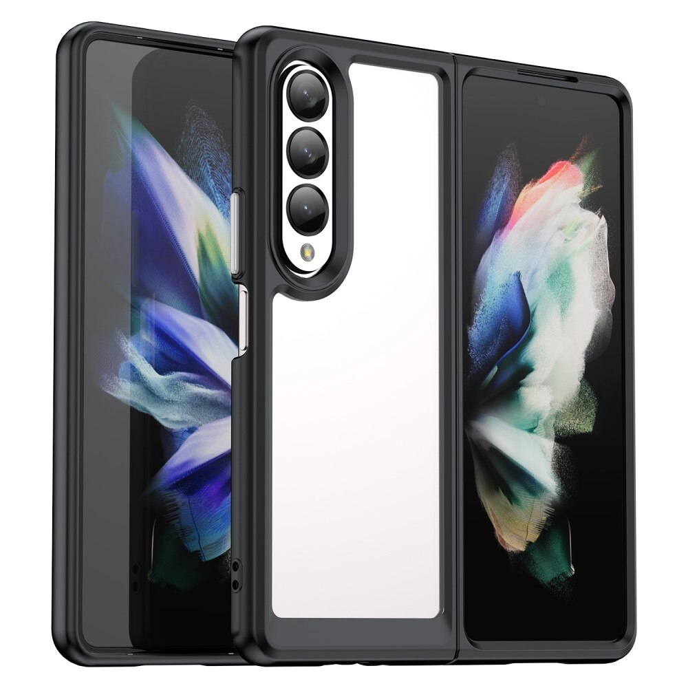 Samsung Galaxy Z Fold 4 Crystal Hybrid-deksel, Svart