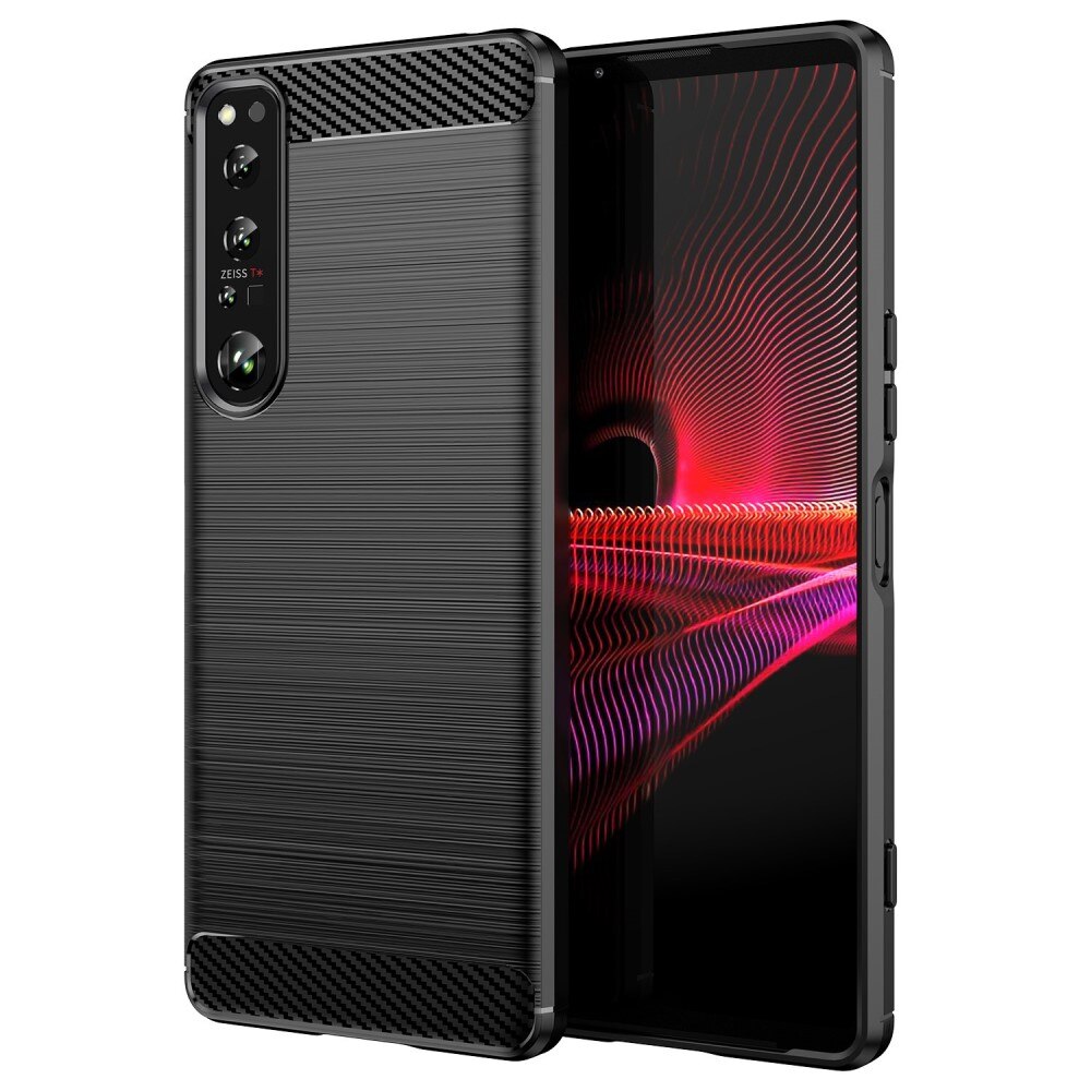 Sony Xperia 1 IV TPU-deksel Brushed, Svart