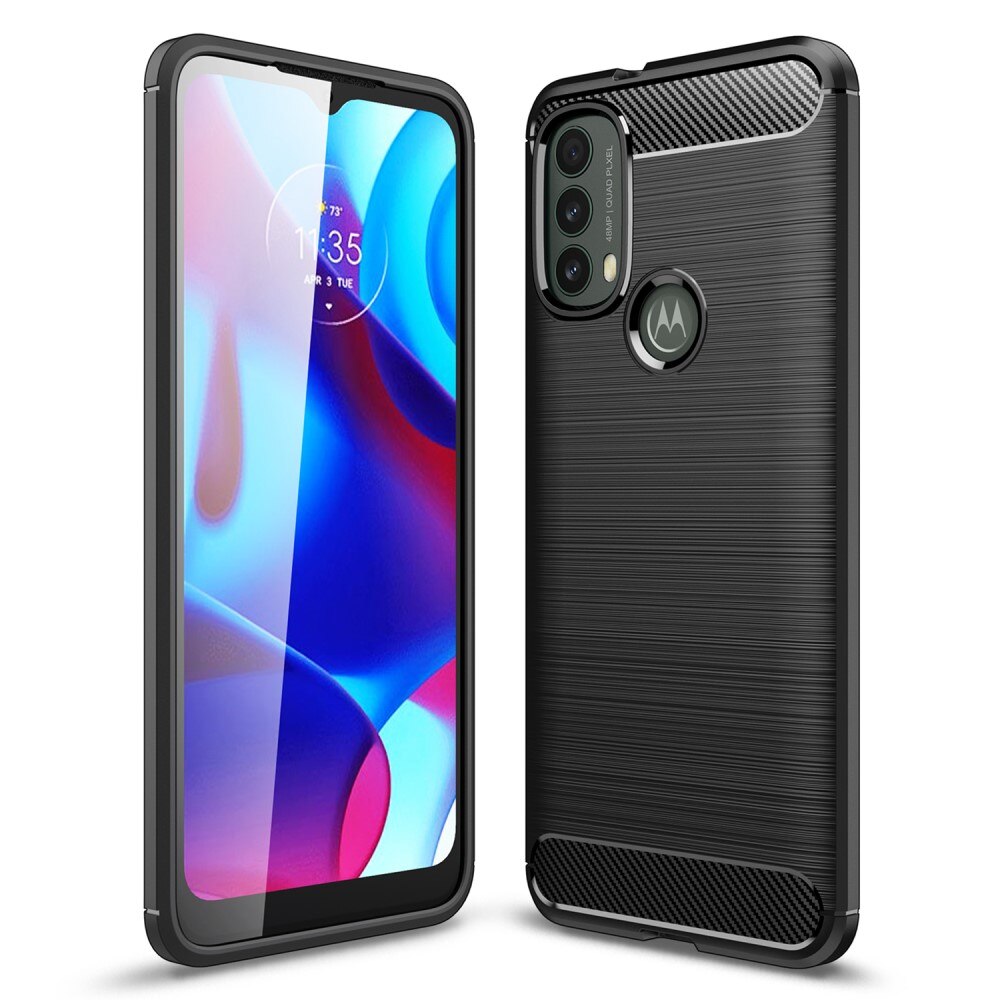 Motorola Moto E20/Moto E40 TPU-deksel Brushed, Svart