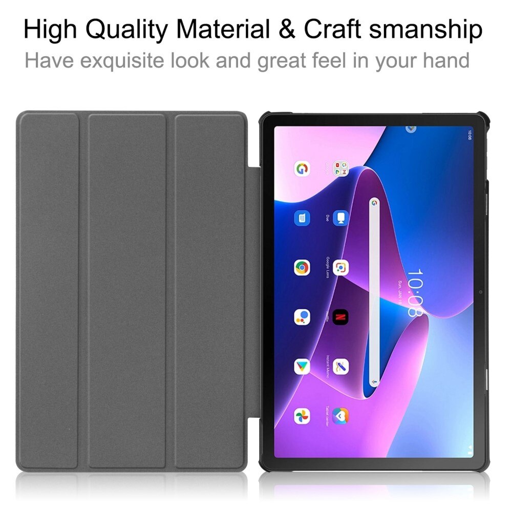  Lenovo Tab M10 Plus (3rd gen) Tri-Fold etui, Svart