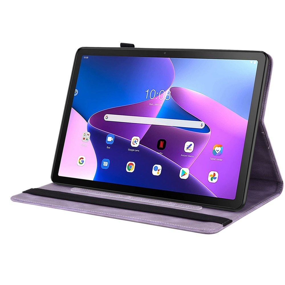  Lenovo Tab M10 Plus (3rd gen) Fint etui med sommerfugler, Lilla