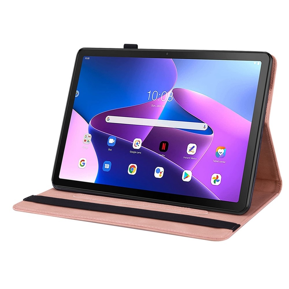  Lenovo Tab M10 Plus (3rd gen) Fint etui med sommerfugler, Rosa