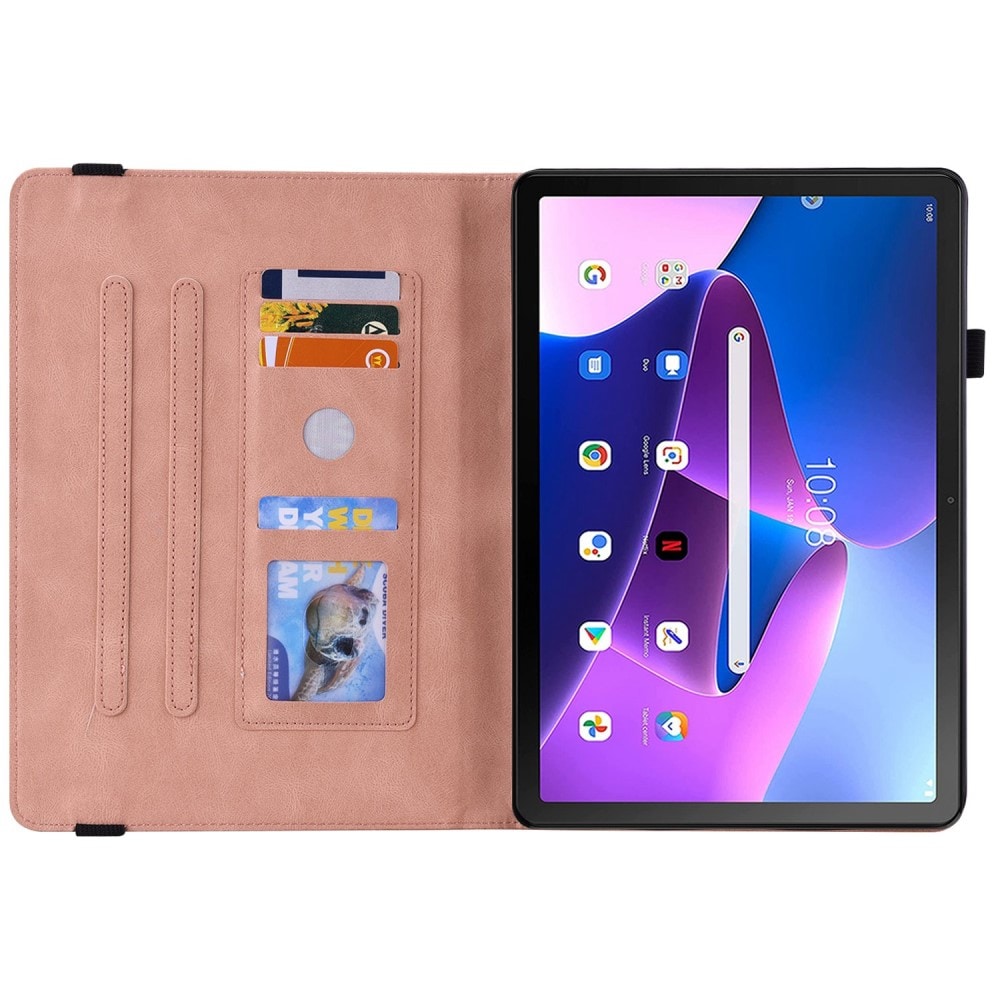  Lenovo Tab M10 Plus (3rd gen) Fint etui med sommerfugler, Rosa