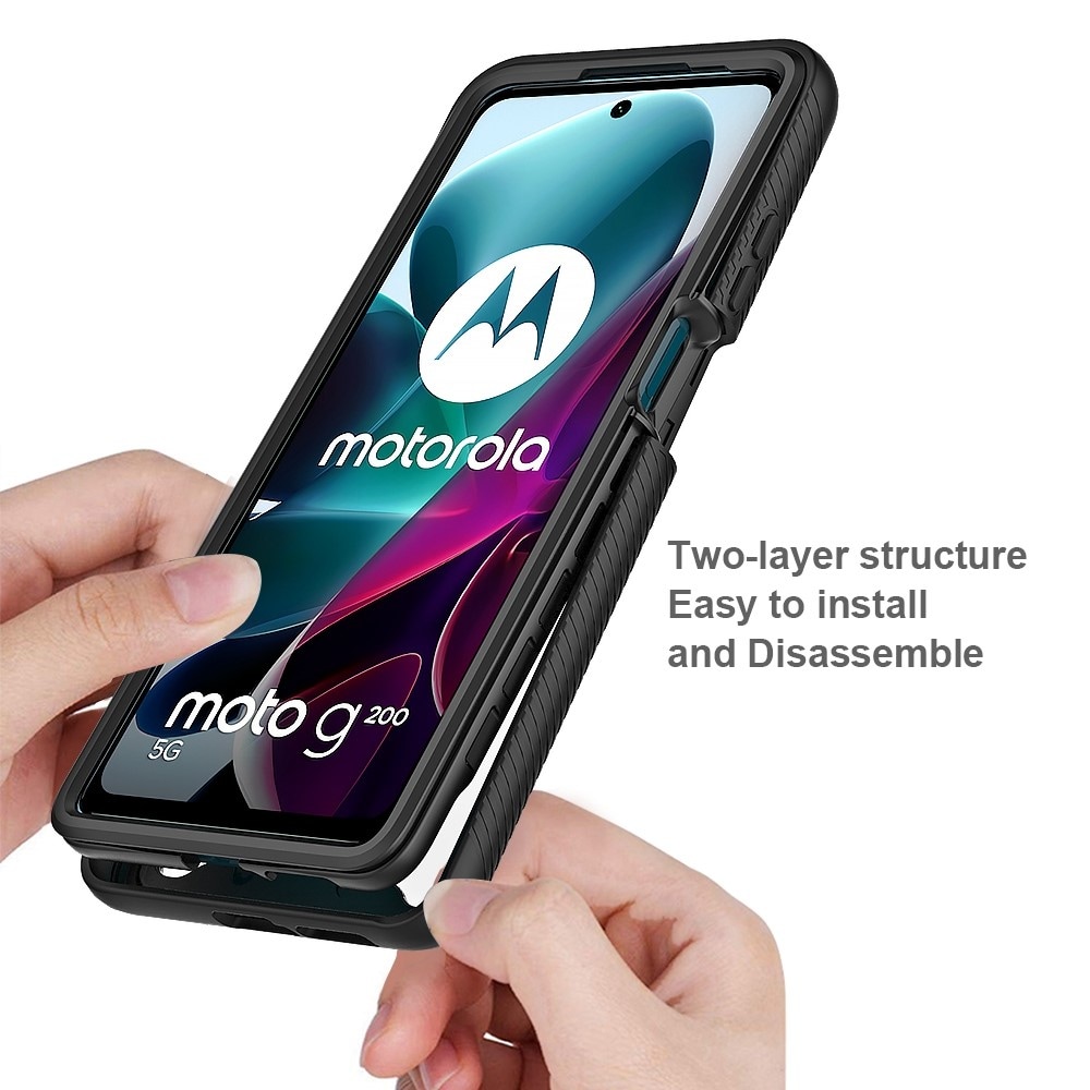 Motorola Moto G200 Deksel Full Protection, Svart