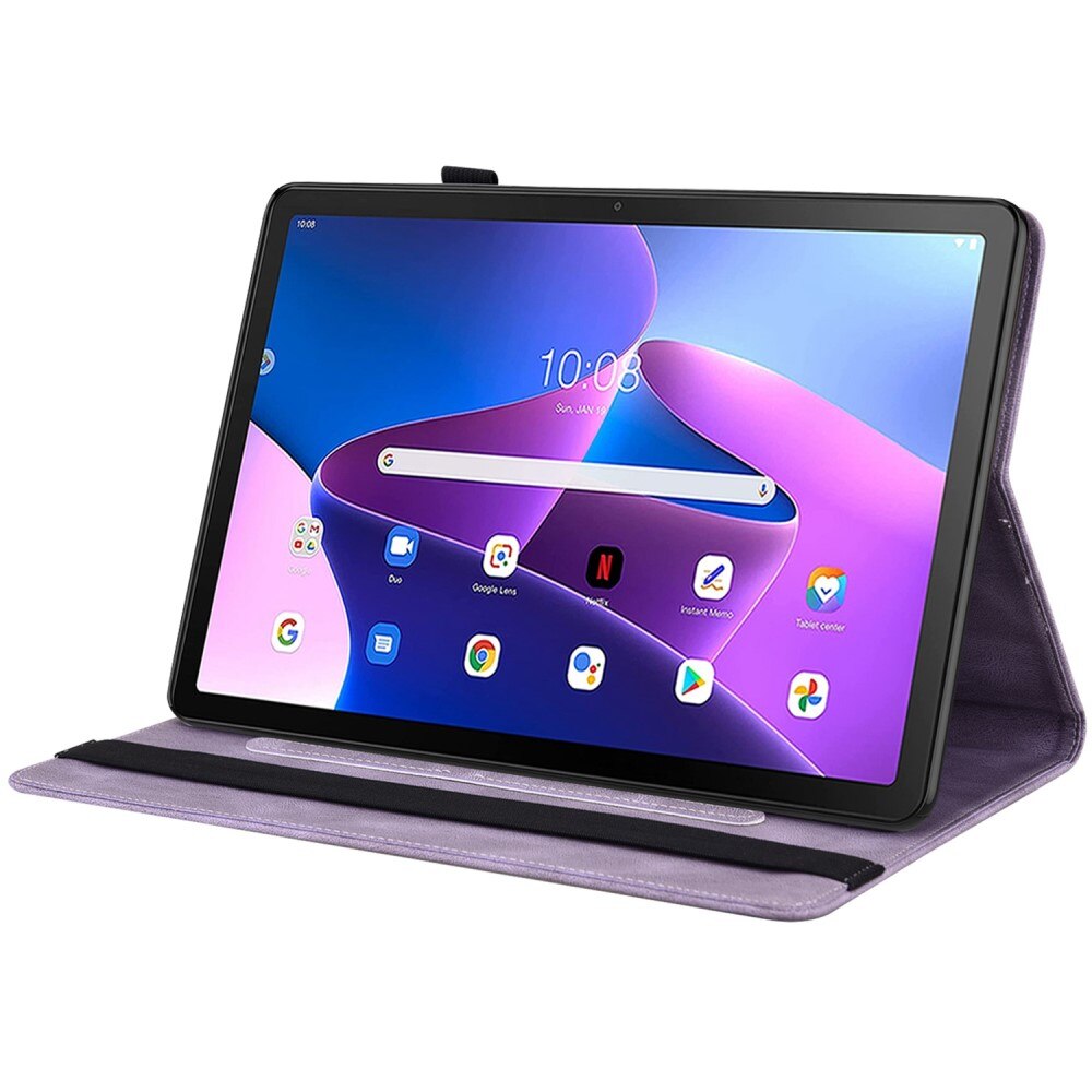 Lenovo Tab M10 (3rd Gen) Fint etui med sommerfugler, Lilla