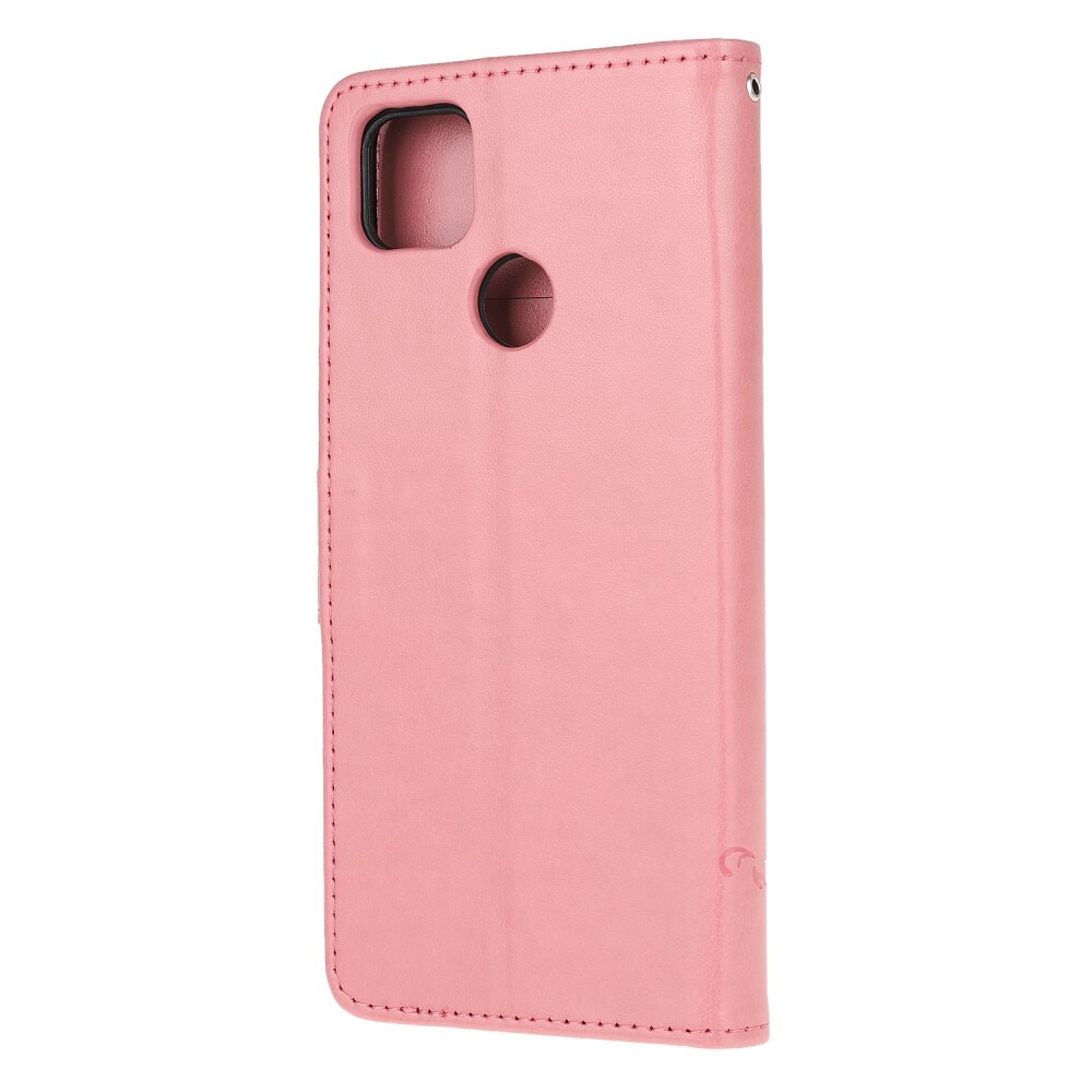 Xiaomi Redmi 9C Mobiletui med sommerfugler, Rosa