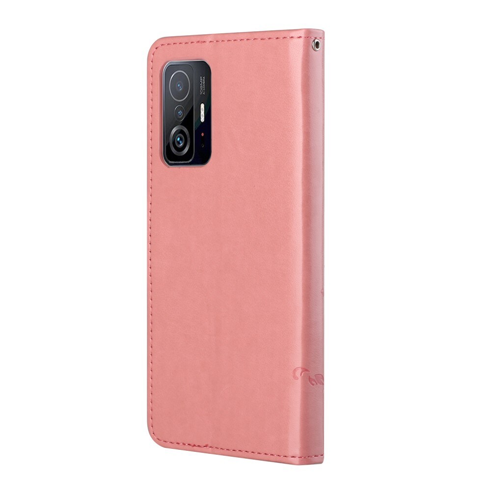 Xiaomi 11T/11T Pro Mobiletui med sommerfugler, Rosa