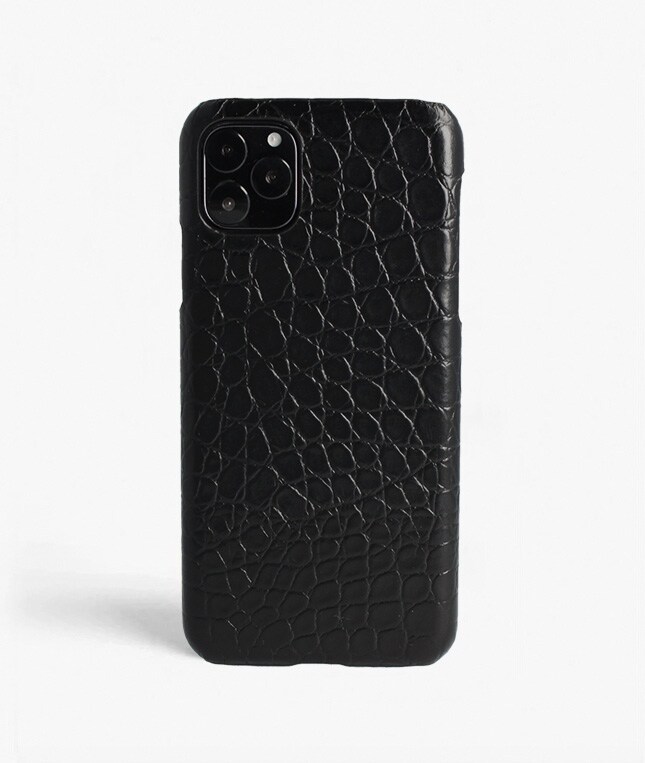 iPhone 11 Pro Max Deksel Small Croco Svart