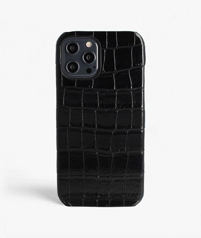 iPhone 12 Pro Max Deksel Croco Black