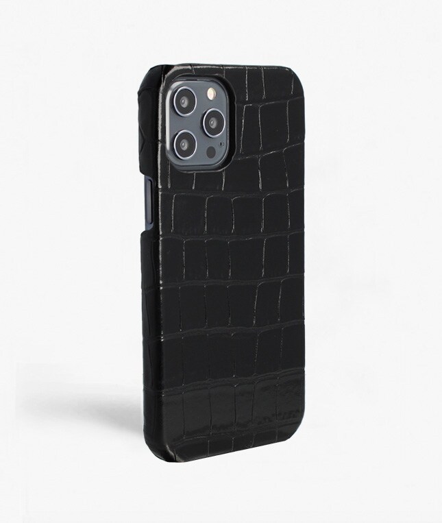 iPhone 12 Pro Max Deksel Croco Black