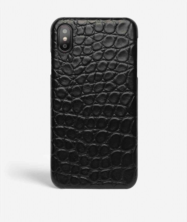 iPhone Xs Max Deksel Small Croco Black