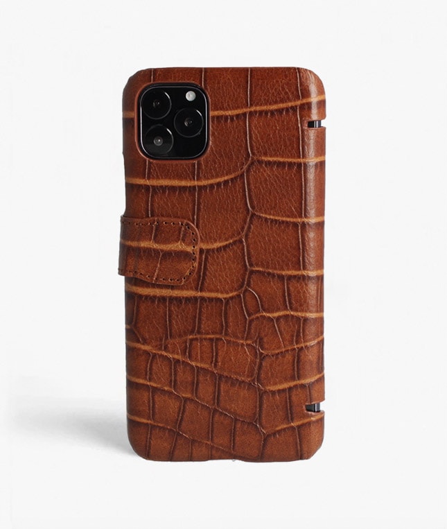 iPhone 11 Pro Max Lommebokdeksel Lizard Cognac