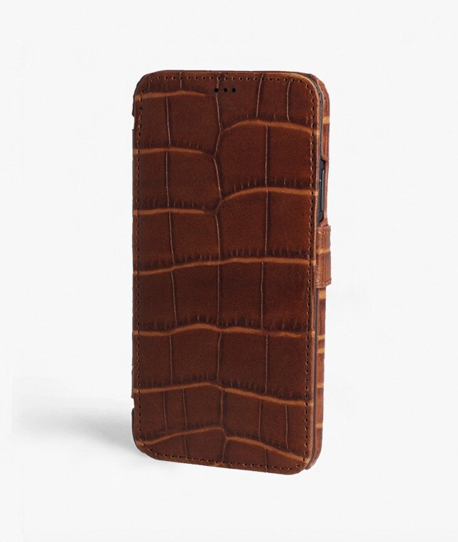 iPhone 11 Pro Max Lommebokdeksel Lizard Cognac