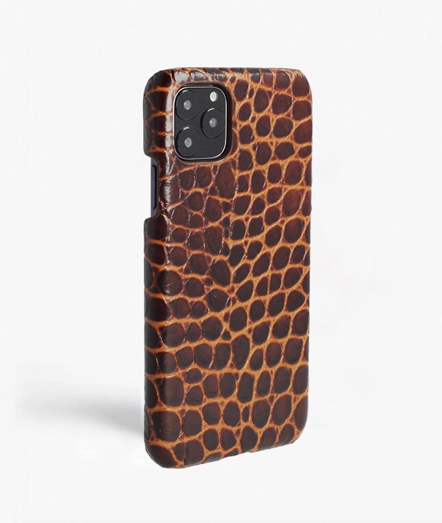 iPhone 11 Pro Max Deksel Small Croco Brun