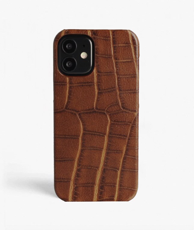 iPhone 12 Mini Deksel Croco Cognac