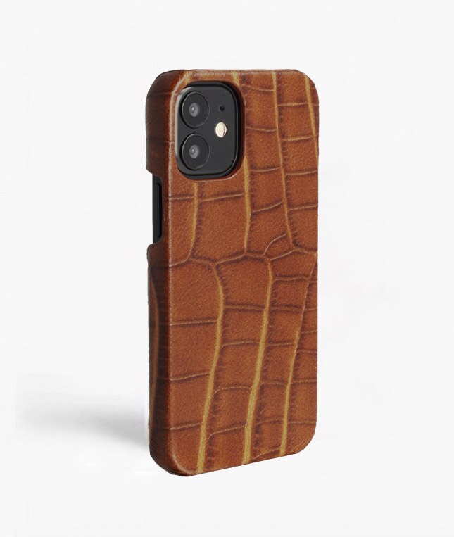 iPhone 12 Mini Deksel Croco Cognac