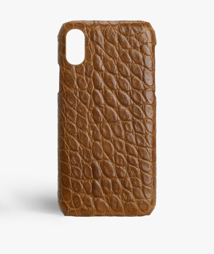 iPhone Xs Max Deksel Small Croco Cognac