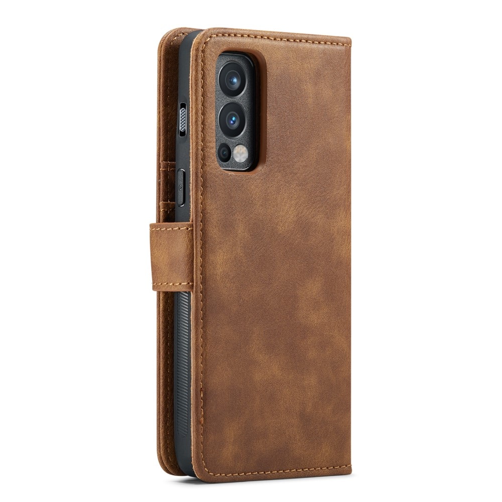  OnePlus Nord 2 5G Lommeboketui med avtakbart deksel, Cognac