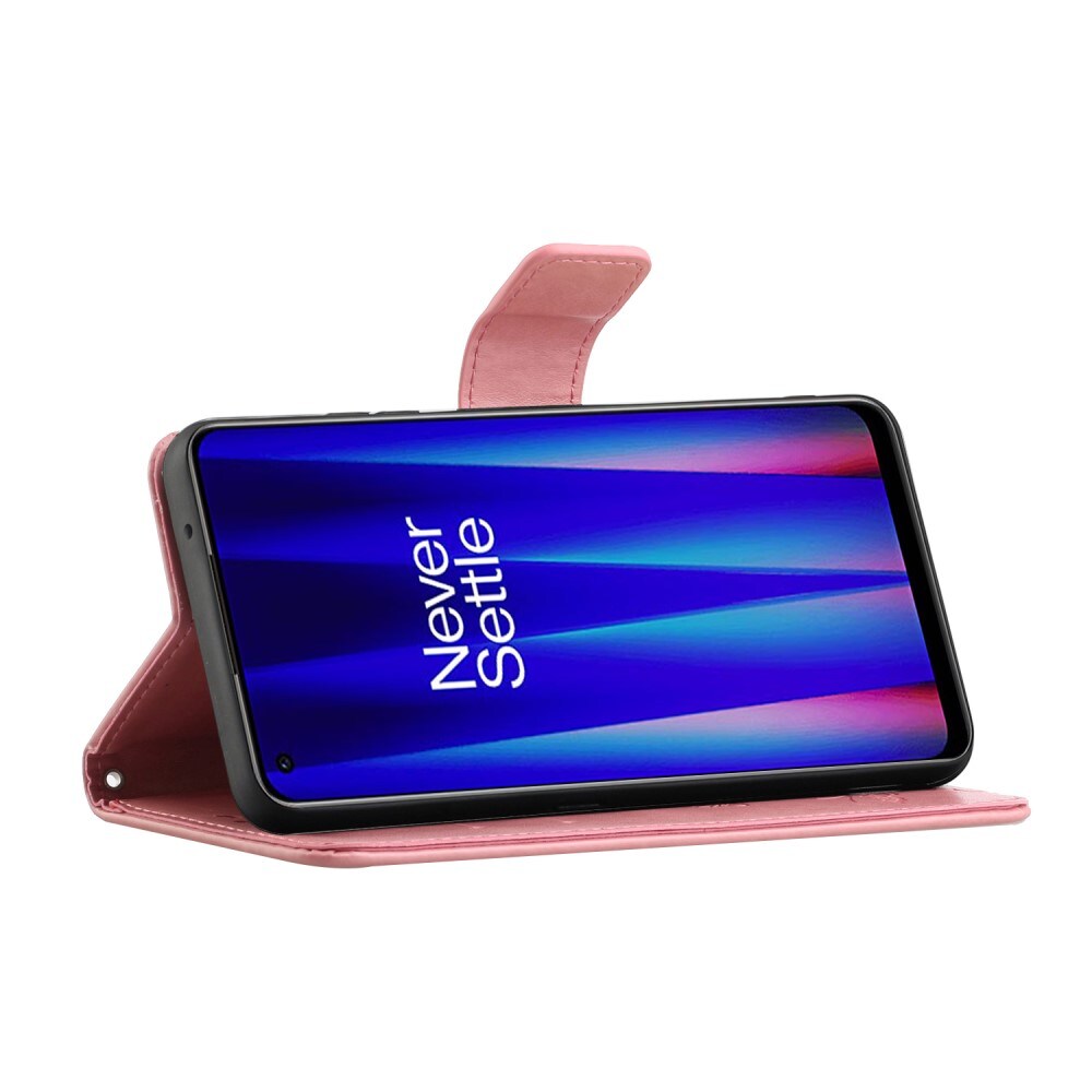  OnePlus Nord CE 5G Mobiletui med sommerfugler, Rosa