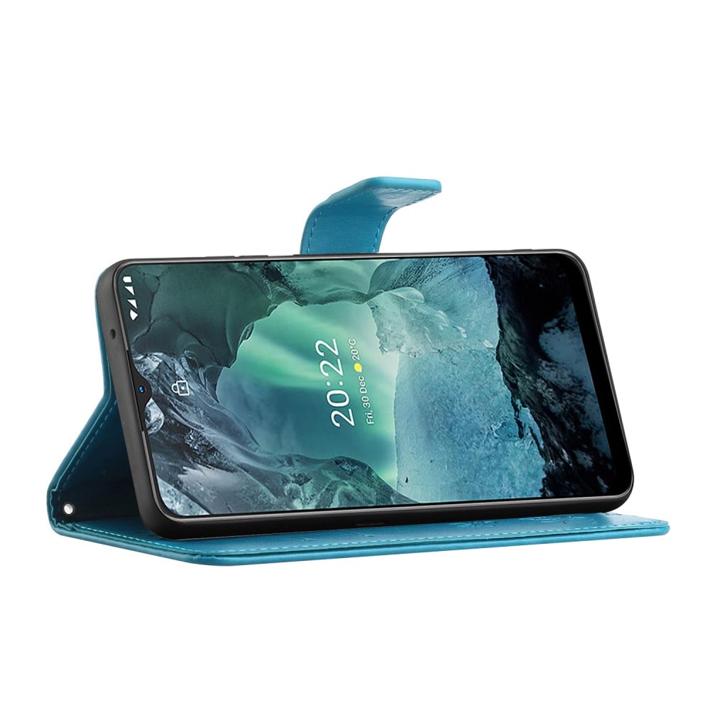  Nokia G11/Nokia G21 Mobiletui med sommerfugler, Blå