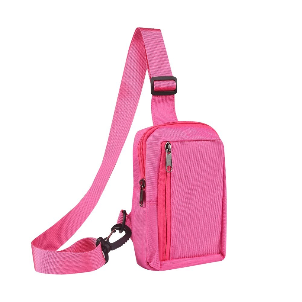 Liten skulderveske i nylon, Rosa