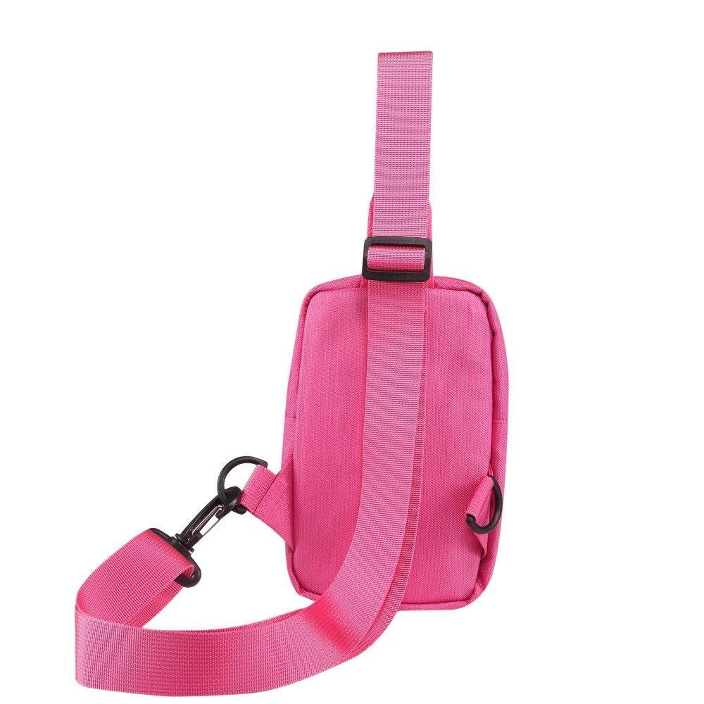 Liten skulderveske i nylon, Rosa