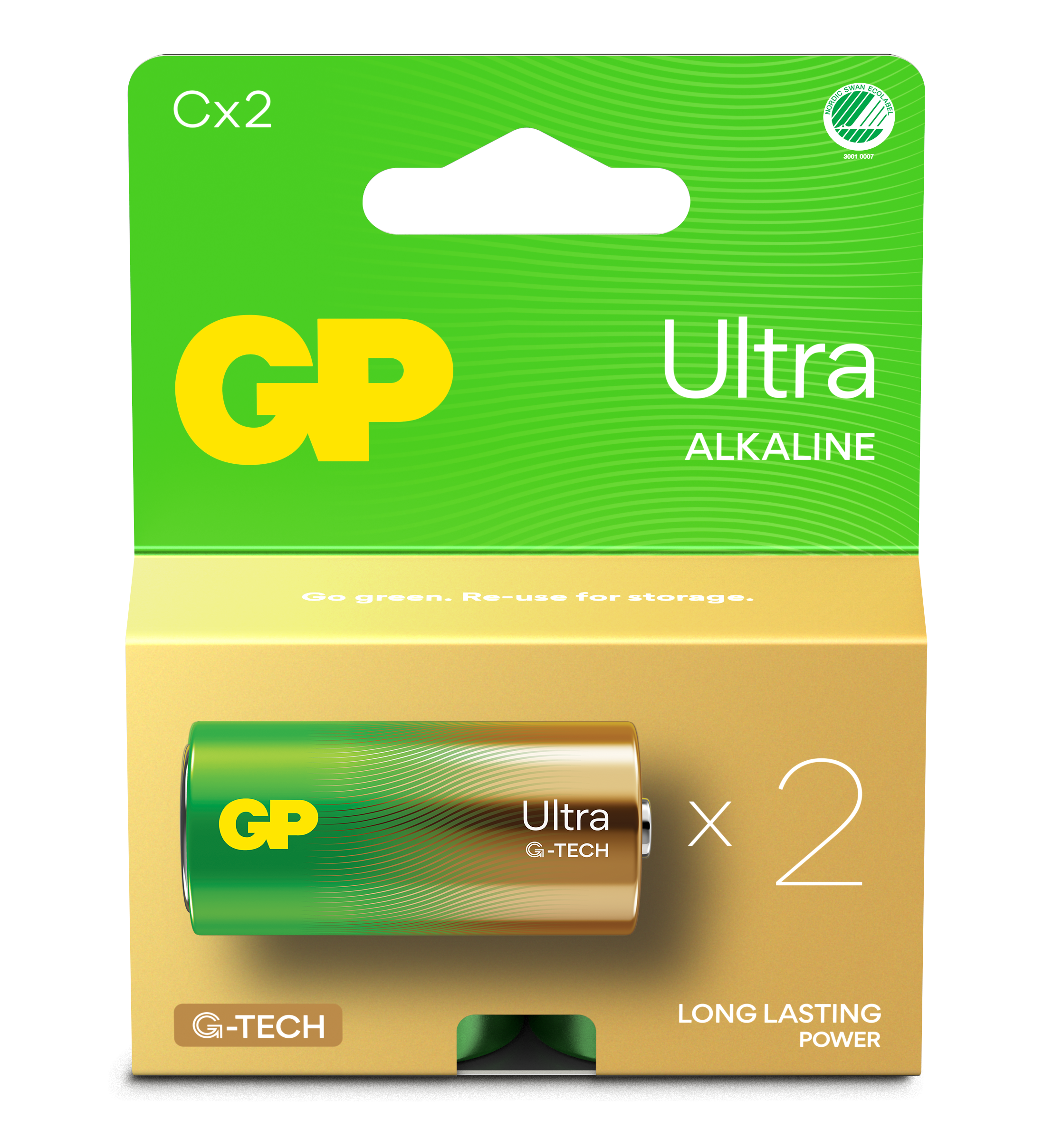 2-pack Ultra Alkaline C-batteri 14AU/LR14