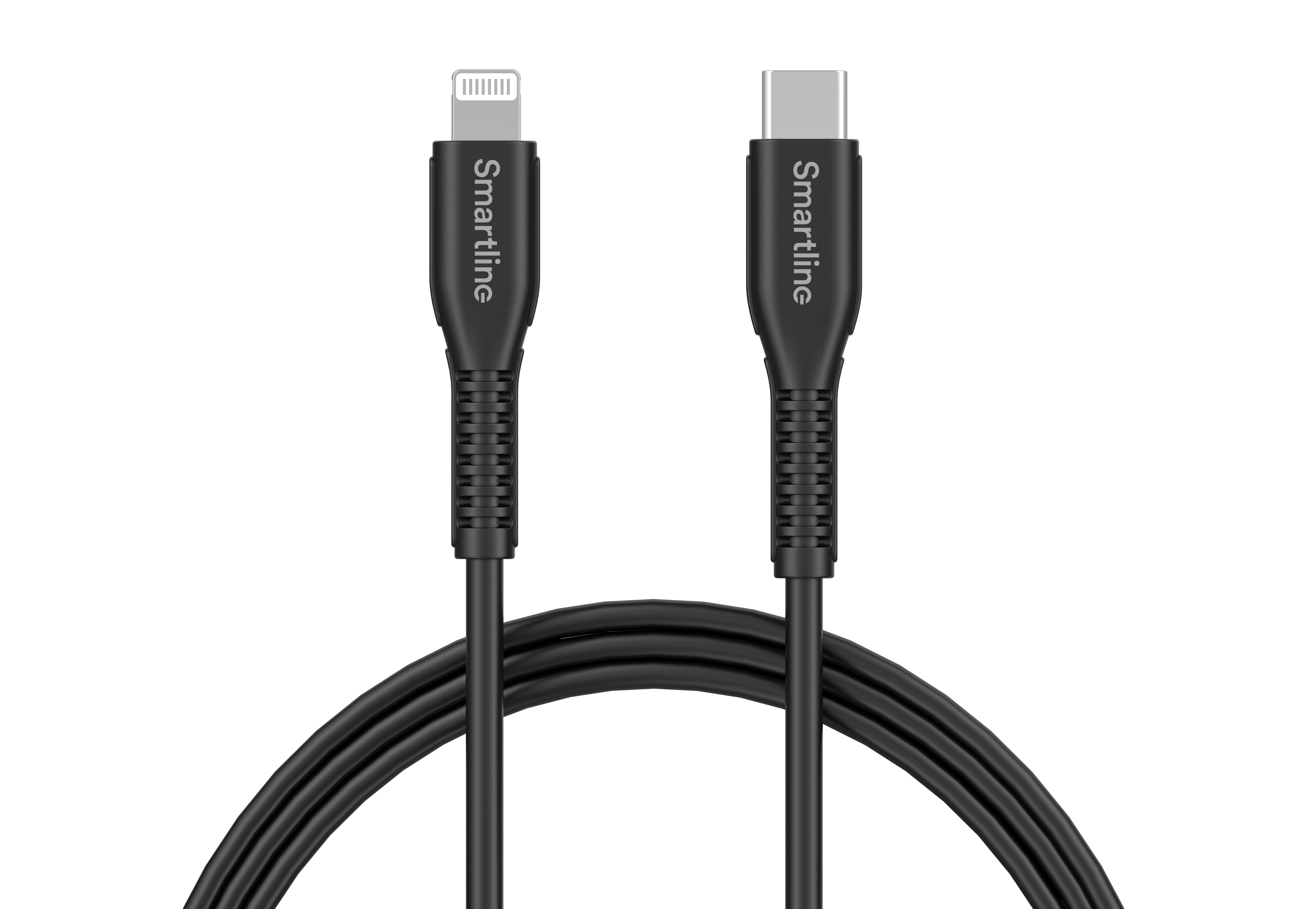 Slitesterk ladekabel 2m USB-C til Lightning, Svart