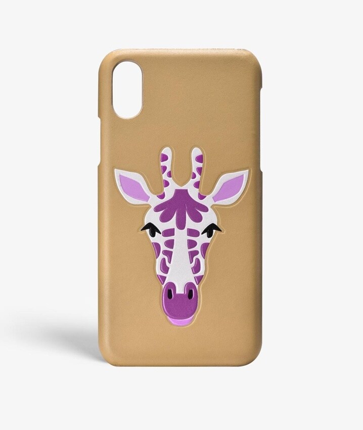 iPhone X/XS Deksel Giraffe Nappa Beige