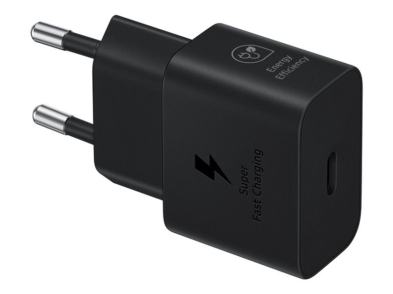 Vegglader USB-C Hurtiglading PD 25W, Svart