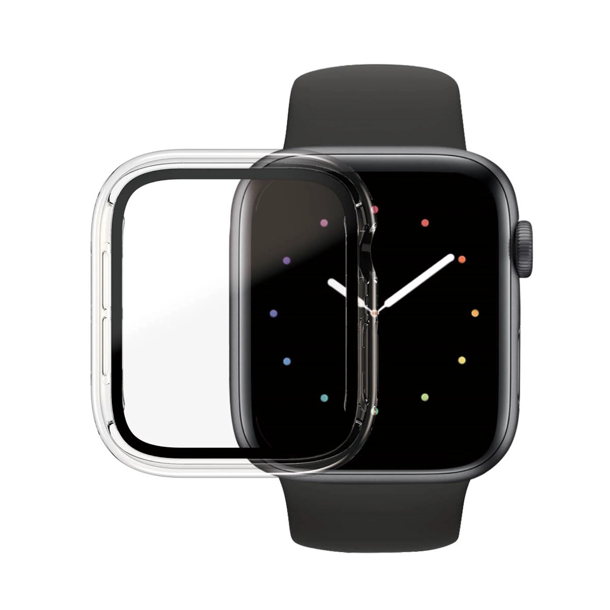 Apple Watch Series 4-6 44mm Heldekkende deksel med skjermbeskytter, Transparent