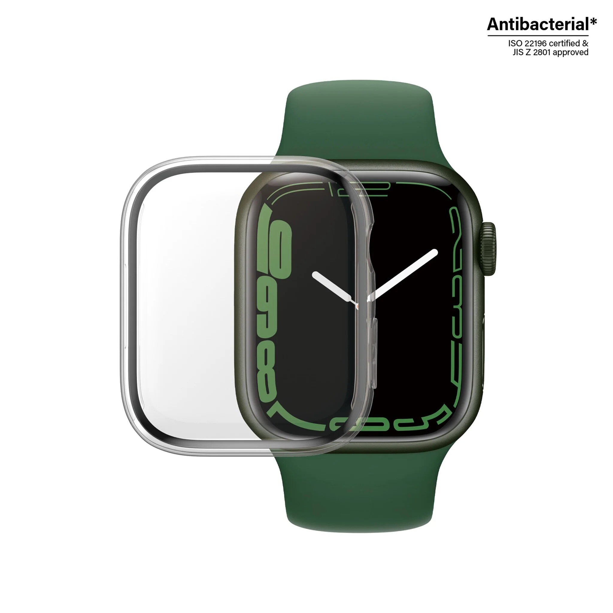 Apple Watch Series 8 41mm Heldekkende deksel med skjermbeskytter, transparent