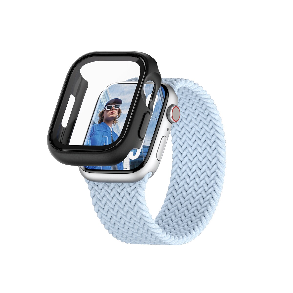 Apple Watch Series 10 46mm Slankt heldekkende deksel med skjermbeskytter, gjennomsiktig