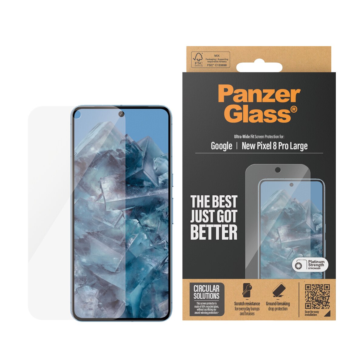 Google Pixel 9 Pro XL Skjermbeskytter i ripebestandig herdet glass - Ultra Wide Fit