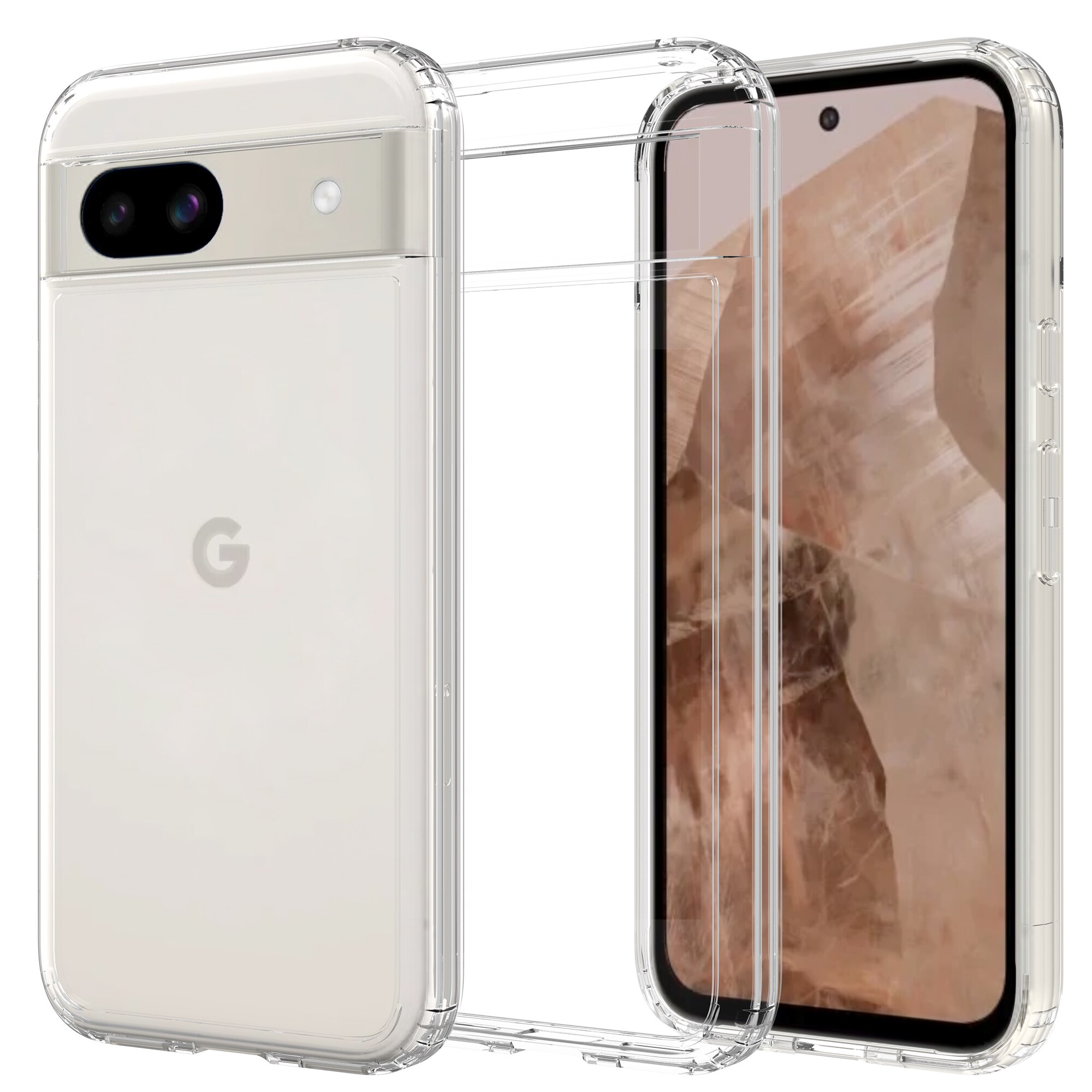 Google Pixel 8a Crystal Hybrid-deksel, Gjennomsiktig