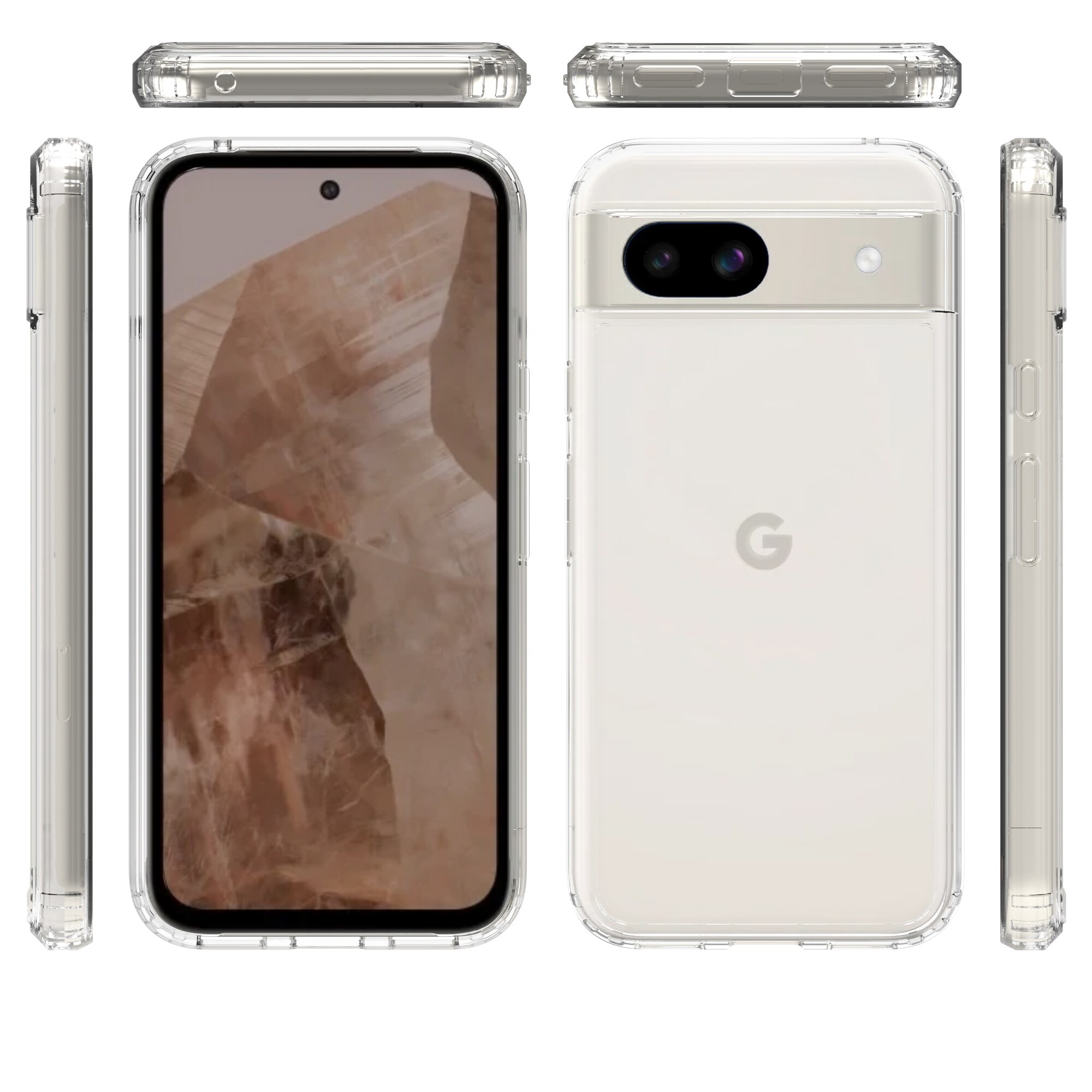 Google Pixel 8a Crystal Hybrid-deksel, Gjennomsiktig