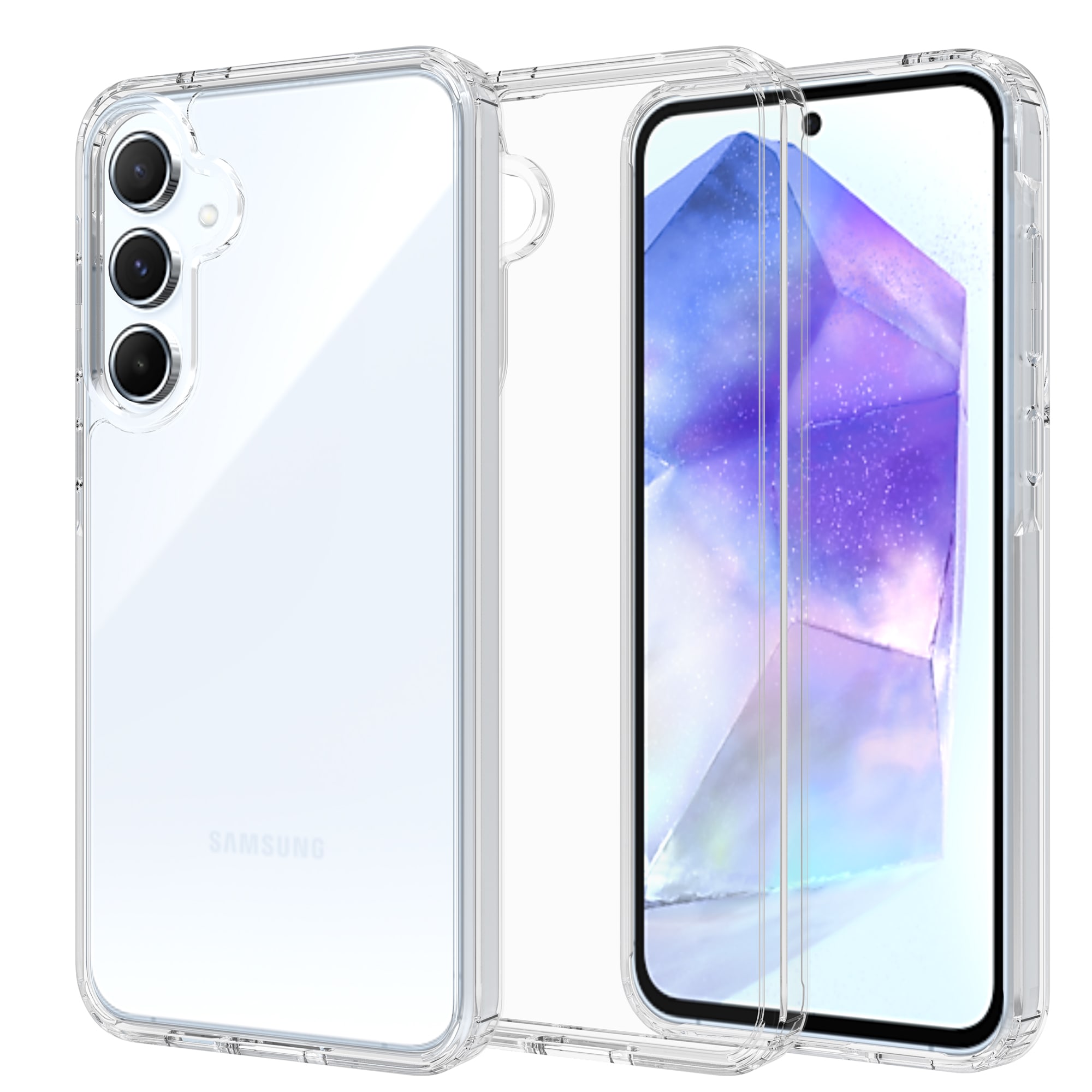 Samsung Galaxy A55 Crystal Hybrid-deksel, Gjennomsiktig