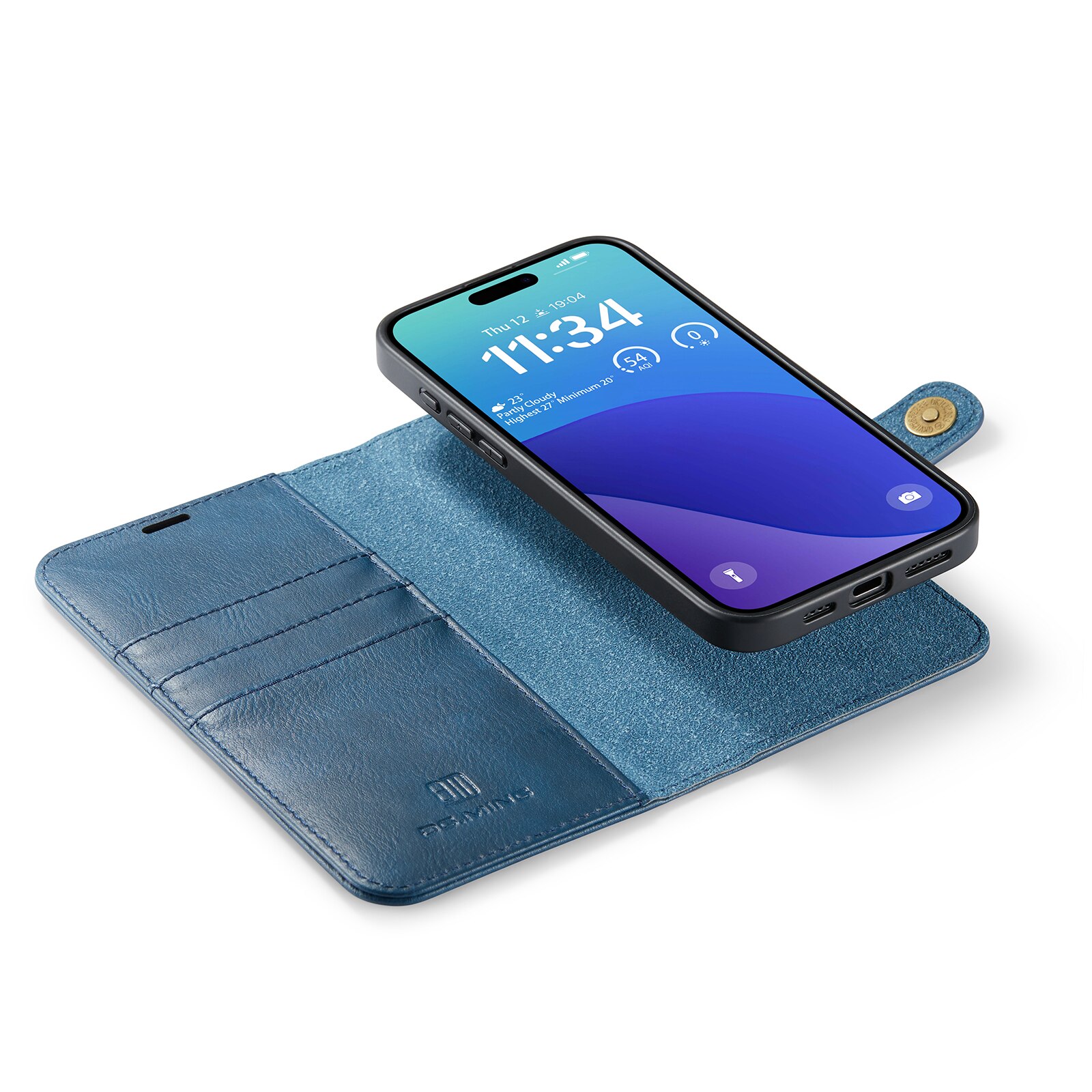 iPhone 16 Pro Max Lommeboketui med avtakbart deksel, Blue