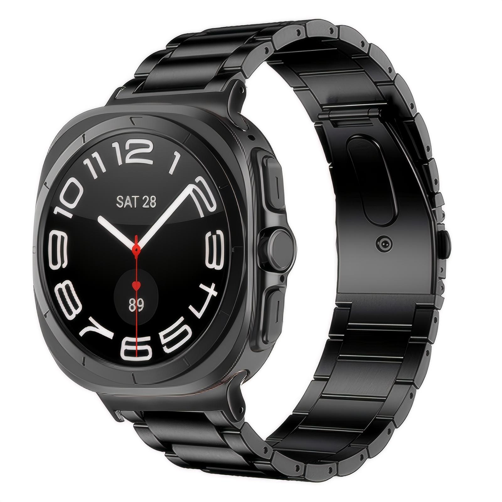 Samsung Galaxy Watch Ultra 47mm Elegant lenkereim i metall, Svart