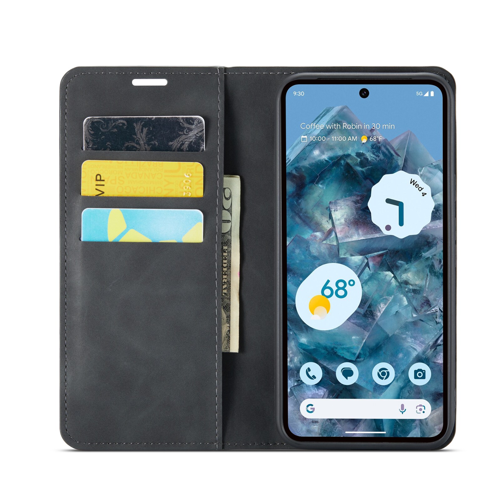 Google Pixel 9 Pro XL Slankt etui med kortlomme, Svart